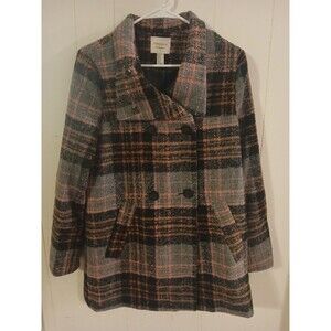 Forever 21 Wool Blend Peacoat Womens Medium Double Breasted Y2K Preppy Academia